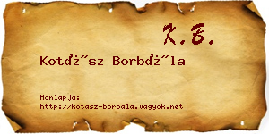 Kotász Borbála névjegykártya